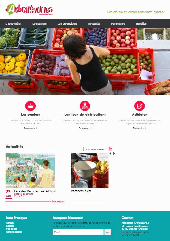 version desktop du site responsive Arbralegume