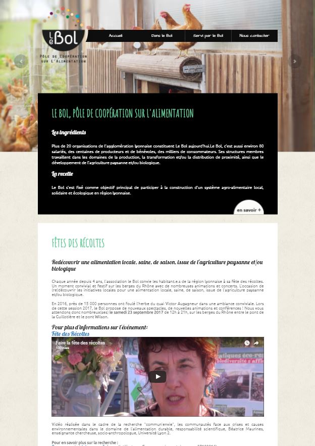 Le Bol version desktop du site responsive Le bol