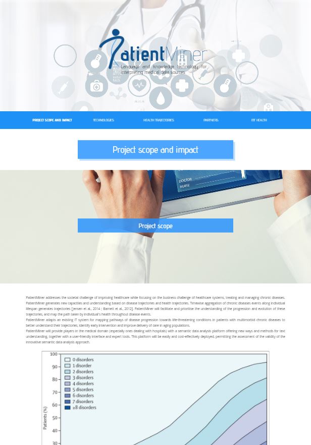 version desktop du site responsive PatientMiner